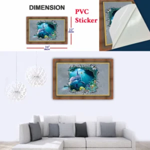 Poster Sticker 3D Broken wall Underwater Fish P 77 1