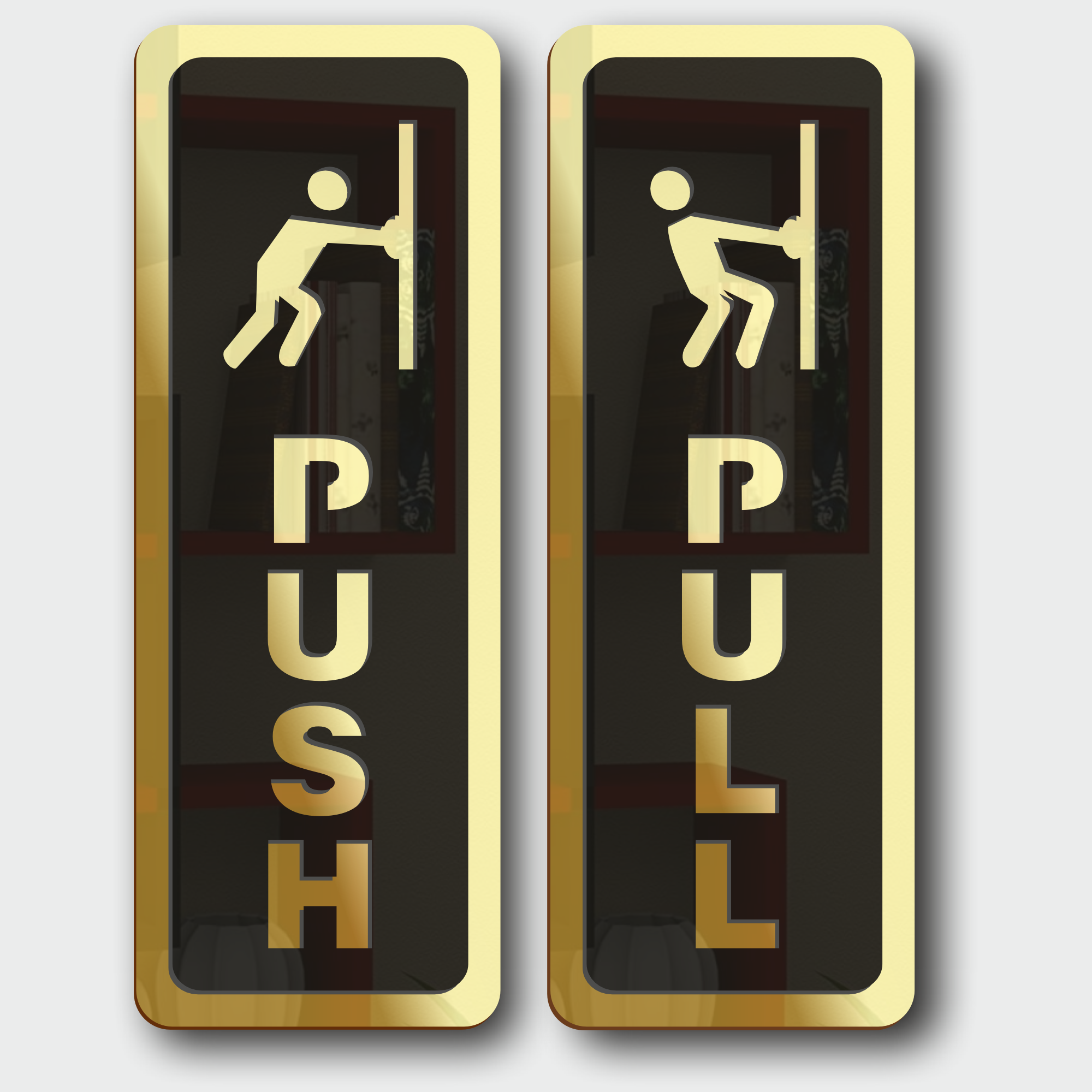 Push Pull Sign for Glass Door Sticker Premium look Self-Adhesive Material: Acrylic 3 push pull (1)